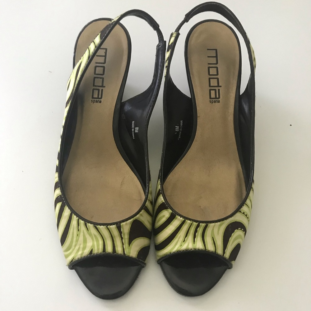 Moda Lime green/Dark brown heels